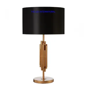 2020 modern Decorative Bedroom Bedside Base Solid Brass Desk Antique Table Lamps With Shade