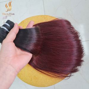 Alta calidad 100% hueso recto 10A Grado Superior Remy vietnamita camboyano extensiones de cabello humano para Color BURGUNDY al por mayor - Product Image 5
