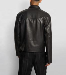 Chaqueta de Cuero Genuino para Hombre con Cuello Alto, Chaquetas de Cuero Personalizables, Impermeables - Product Image 4