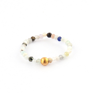 Anillos elásticos de moda, piedras preciosas facetadas redondas de 2-3mm con bola chapada en oro, anillo elástico para dedo, regalo para ella - Product Image 1