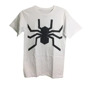 اللون الأبيض مع طباعة الشاشة شعار أعجوبة كيلومتر موراليس النهائي الرجل العنكبوت Gamerverse رمز قميص رجالي