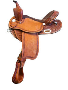 Juego de tachuelas de caballo occidental de cuero genuino de primera calidad Durable Barril Racing Endurance Riding English Saddle Premium Western Horse - Product Image 2