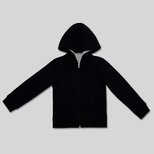 OEM personnalisé de haute qualité bébé décontracté enfants sweat à capuche réversible solide noir fermeture éclair styles hiver coton polaire pulsé impression - Product Image 5
