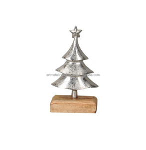 Articles de noël en aluminium, nouveaux modèles, ange de noël en métal avec Base en bois, Articles pour décoration de Festival, nouvelle collection - Product Image 5