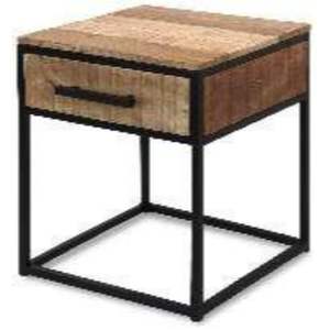 Gabinete industrial y Vintage para sala de estar de 1 cajón, mango macizo y metal de hierro, madera antigua barata para uso doméstico - Product Image 1