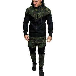 Survêtement d'hiver pour homme avec veste de sport à manches zippées, logo personnalisé, coton de haute qualité, ensemble de survêtement de qualité supérieure - Product Image 1