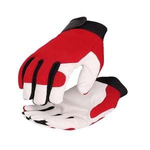 Durable Leather Safety <b>Gloves</b> for Mechanics Construction Automotive Repair - Product Image 1