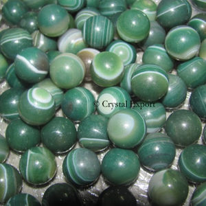 Meilleure valeur de boule à bandes d'agate verte: boule à bandes d'agate verte à vendre décoration de maison en pierre de reiki de guérison - Product Image 1