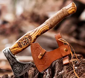 Roestvrijstalen Camping Survival Bijl Outdoor Tactische Bijl Tomahawk Hout Handvat Multi Gereedschap Bijl