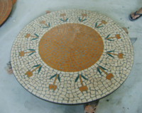 Ensemble de table et de chaises rondes d'extérieur modernes, pliables, en ciment et en pierre, meubles de jardin écologiques