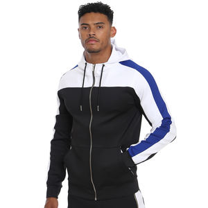 Sweat à capuche Boxy en coton biologique français personnalisé 600g avec fermeture éclair poids lourd impression bouffante 3D motif strass Gym Fit pour hommes - Product Image 3
