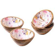 Cuenco con estampado de esmalte de madera hecho a mano, juego de último diseño para gran oferta, tamaño personalizado y pulido para uso en vajilla - Product Image 3