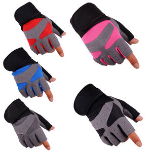 Guantes de gimnasio de medio dedo Unisex de alta calidad con logotipo personalizado, guantes de entrenamiento para levantamiento de pesas, guantes de Fitness hechos de cuero - Product Image 1