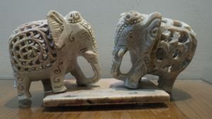 ELEPHANT STANDING SHOW PIECE STONE PERFORATED DECORATIVE ELEPHANT SHOWPIECE HIGH QUALITY Decorations for Home - Product Image 3