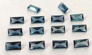 Baguette de topaze bleue londres naturelle, coupe de 2x4mm, - Product Image 2