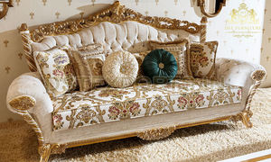 Juego de Muebles de Sala de Estar de Madera de Lujo, Exclusivo Juego de Sofás de Madera Dorada para Sala de Estar, Compre un Juego de Sofás de Madera de Teca - Product Image 2