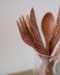 Meilleure vente de vaisselle en bois de coco foncé réutilisable de voyage écologique Choix populaire pour spatule fourchette cuillère - Product Image 5