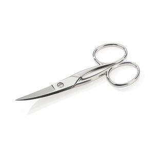 Ciseaux courbes en acier inoxydable avec logo personnalisé, coupe-ongles multifonctionnels, lame fine, pointe acérée, outil de beauté pour droitiers - Product Image 1