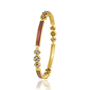 Personalized 925 <b>Sterling</b> <b>Silver</b> <b>Bracelet</b> with CZ Enamel New 18K Gold Plating Fine Bangle for <b>Women</b> - Product Image 2