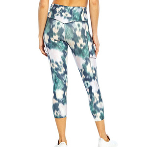 Venta al por mayor de pantalones de yoga informales de verano transpirables de punto control de la barriga pantalones de yoga de cintura alta Scrunch Butt Ribbed Leggings Set - Product Image 5