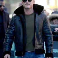 Abrigo de aviador de piel de oveja auténtica RAF, chaqueta de cuero genuino cálida para invierno, talla grande, transpirable, con cuello alto de ganchillo