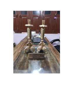 ทองเหลืองเต็มรูปแบบสลักคริสตจักรเทียนติดคริสตจักรอุปกรณ์ Brassworld อินเดีย - Product Image 1