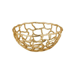 Bol de service à fruits de table en métal plaqué or Bol décoratif écologique pour la maison et le restaurant pour les fêtes - Product Image 1