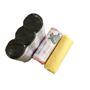 Sac poubelle jetable à soufflets latéraux en PEHD avec fermeture à cordon, pour usage industriel, couleur et impression personnalisées - Product Image 1