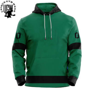 Sudadera con capucha de hockey sobre hielo de sublimación personalizada con bordado en blanco de lana de último diseño antibacteriano transpirable de secado rápido - Product Image 5