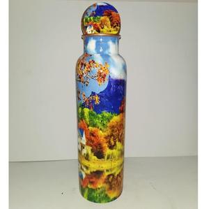 Bouteille d'eau en cuivre pur avec autocollant vert Antique, 1 pièce, Thermos isolé anti-fuite fait à la main pour accessoires de Bar 28 OZ - Product Image 6