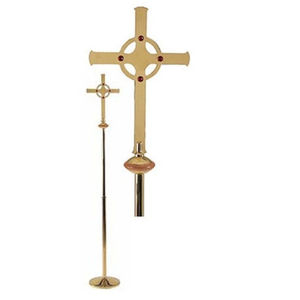 Cruz de Altar de Latón con Círculo Redondo, Artículos Religiosos - Product Image 1