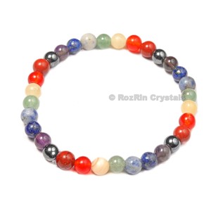Wholesaler of Chakra <b>Bracelets</b> with Hematite : Chakra <b>Bracelets</b> with Hematite For Sale - Product Image 1