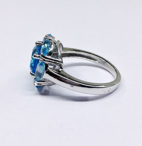 Bagues en pierre précieuse en topaze bleue, argent Sterling 925, plaqué or, fait à la main, bon marché quantité minimale de commande vente en gros - Product Image 3