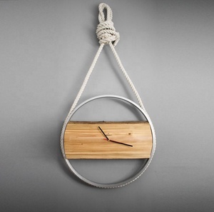 <b>Big</b> <b>Clock</b> Wood Rope <b>Wall</b> <b>Clock</b> - Product Image 1