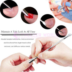 Best of 15Pcs Cuticle Pusher Remover and Cutter Double Ended Stainless Steel Nail Gel <b>Polish</b> Removal, Manicure Tools <b>Kit</b> - Product Image 5