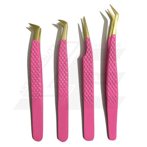 Ensemble professionnel de 6 pinces à épiler pour extensions de cils en or rose 2026, pinces pour cils volumineux, ensemble professionnel - Product Image 4