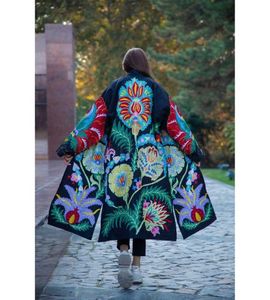 Bohemio abrigo bordado declaración Banjara chaqueta de seda bordado llamativo chaqueta de manga larga - Product Image 1