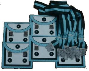 Tablier disney brodé à la main, accessoire de haute qualité en peau d'agneau, bleu, idéal pour maître maçons - Product Image 2