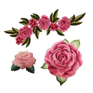 custom made women dress decorative embroidery flower patches for clothes