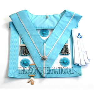 Tablier en cuir brodé à la main en coton WM col officier Patch franc-maçon fondation couture maçonnique Regalia couture - Product Image 1