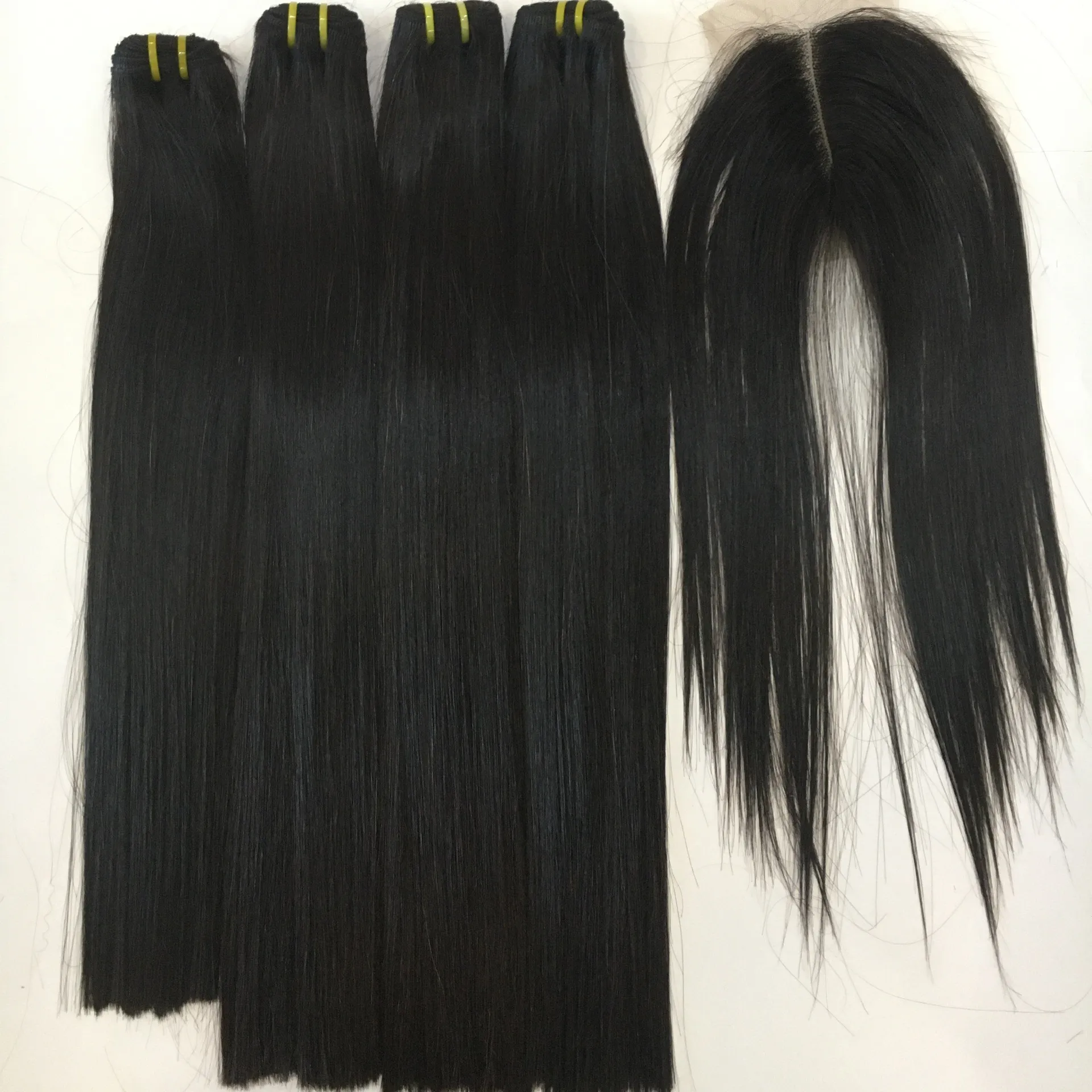 Bone straight Super double natural color best quality 3 bundles cuticle aligned hair Livihair company in Vietnam
