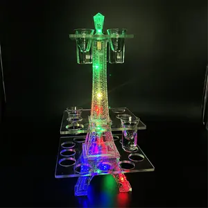 Rechargeable Stand LED Tower Artwork Shot Glass Display Stand Wine Rack Holder