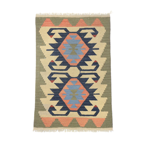 Offre Spéciale tapis Kilim design personnalisé motif classique de grande taille avec une faible hauteur de poil Chevrons fournisseur indien en peluche - Product Image 1