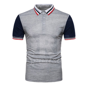 Polos de algodón 100% más vendidos para correr, hechos a medida con cuello en contraste azul y rojo, estilos de manga larga y corta - Product Image 5