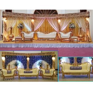 Escenario abierto dorado para boda, pilares iluminados LED, decoración exquisita de escenario abierto - Product Image 1