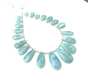 Piedras Preciosas de Aguamarina Natural, 20 Piezas, Forma de Pera Facetada, Cuentas Briolette Azules de Alta Calidad, Piedra de Nacimiento de Marzo, para Hacer Joyas - Product Image 4