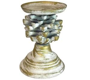 โลหะ PINECONE ออกแบบ T-LIGHT ที่มีคุณภาพสูงโลหะอลูมิเนียมสีขาวล้างเชิงเทียน - Product Image 1