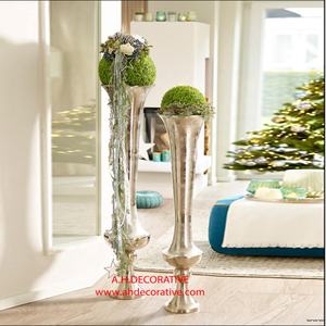 New Luxury <b>Gold</b> Plated Aluminium Handmade Pillar <b>Floor</b> <b>Vase</b> Eco-Friendly for Church & Garden Decoration - Product Image 6