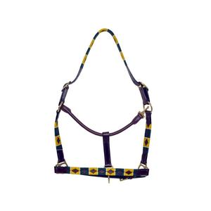Cabestro de cuero teñido en tambor DD Blue, estilo western, tamaño Full-Cob, para entrenamiento y equitación de caballos. - Product Image 1