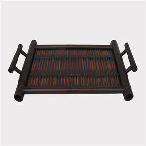 Handicraft Style Rustic <b>Bamboo</b> Serving Tray 100% Eco-Friendly Custom with Handy Handles for Storage or Decoration - Product Image 4